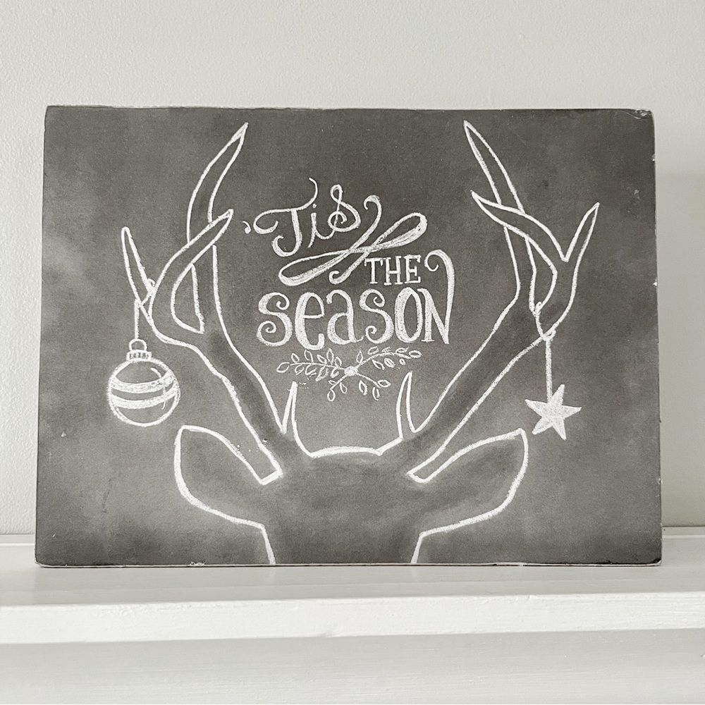 Faux Chalkboard “Tis the Season” Christmas Sign